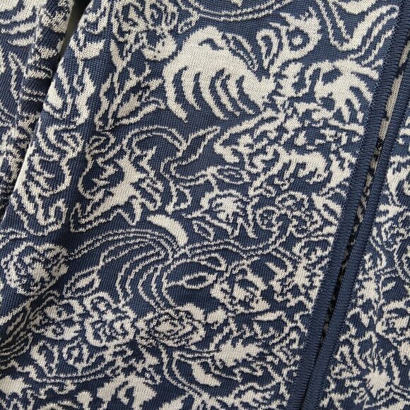 Peruvian Connection Balinese Jacket Size PS NWT Blue White Knit Pima Cotton - Picture 7 of 11